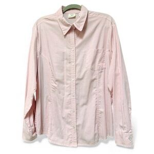 Riders by Lee Easy Care Women’s Pink Long Sleeve Button Front Blouse Size XL